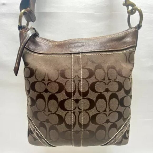 Vintage Coach Legacy Signature Convertible Bucket Duffel Bag 10403 Brown EUC - Picture 5 of 15